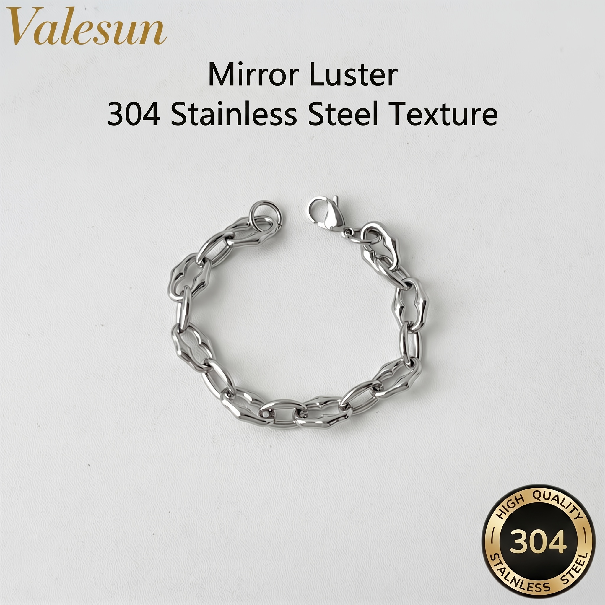 Men's Exquisite Silvery Punk Style 304 Stainless Steel Bracelet